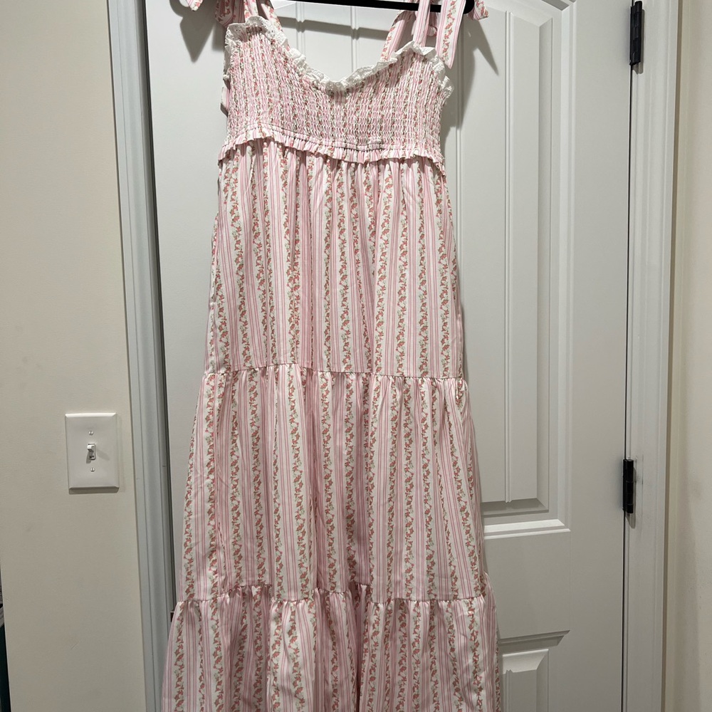 Worth Collective Vivienne Floral Striped Maxi Dress